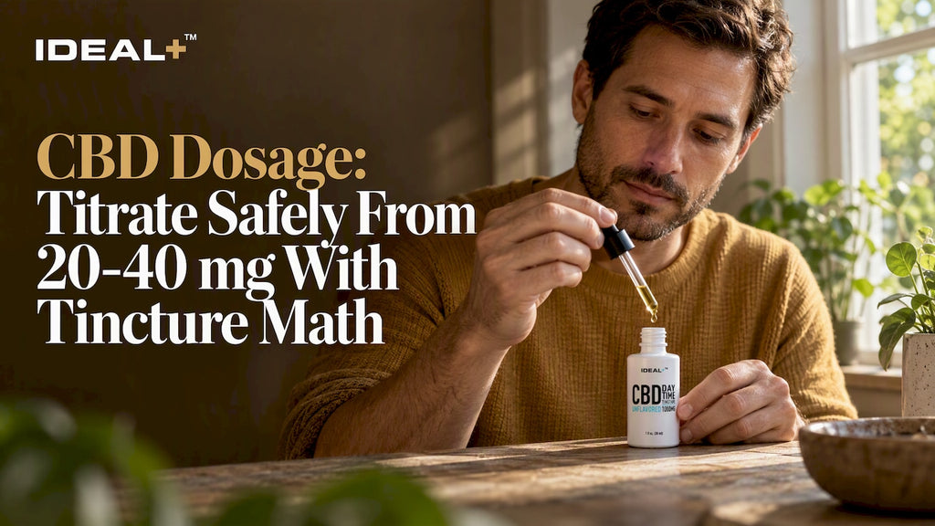 Person measuring a CBD tincture dose