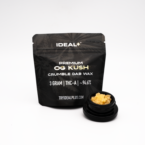 OG Kush 96.66% THCa Crumble Dab Wax 3g - 3 GRAMS - Premium Organic Hemp Flower