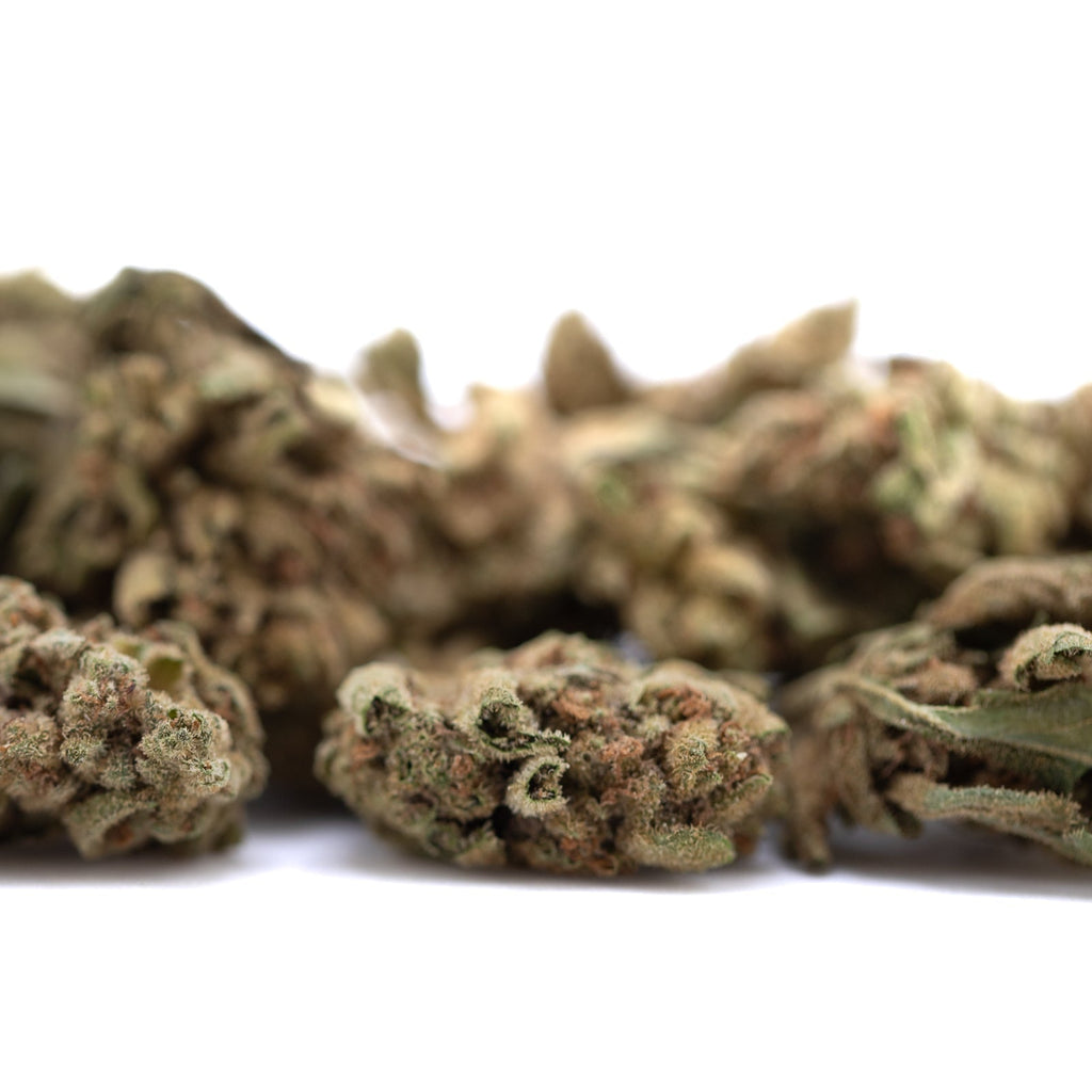 Sour Diesel THCa Flower Smalls with green and brown buds